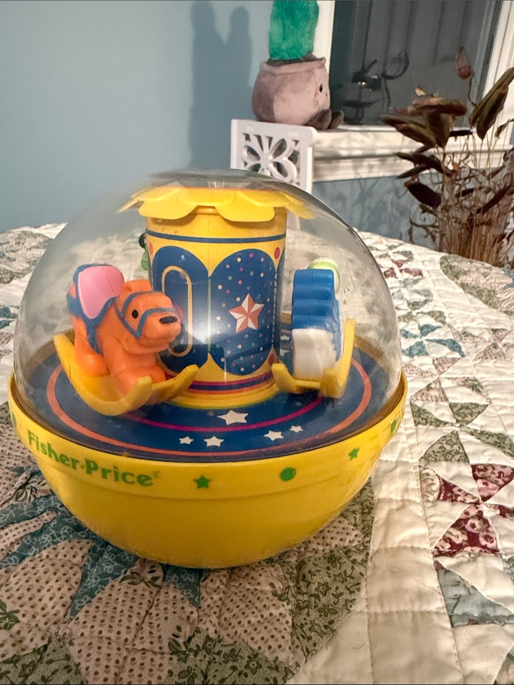 Vintage 1960s Fisher-Price Roly Poly Come Ball #165 Carousel Toy